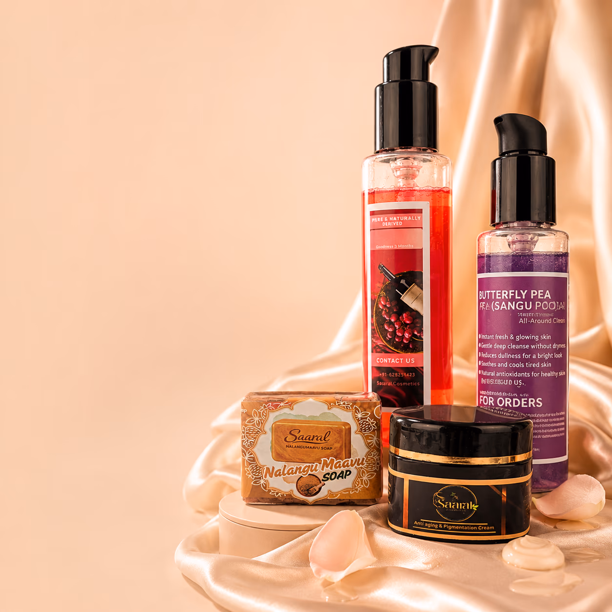 Premium skincare products — collection by Saaral Cosmetics